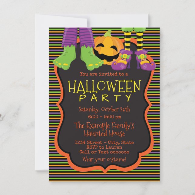 Invitaciones divertidas para fiesta de Halloween p (Anverso)