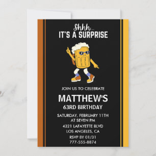 Invitaciones divertidas sorpresa de cerveza para h