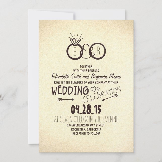 Invitaciones divertidas y creativas a la boda (Anverso)