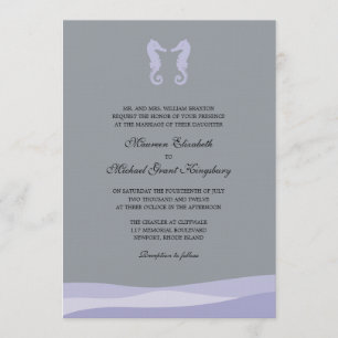 Invitaciones dobles de la boda del Seahorse del