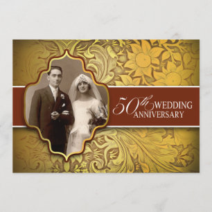 invitaciones doradas para aniversario de bodas núm