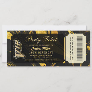 invitaciones doradas para fiestas con entradas