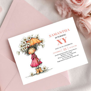 Invitaciones Dreamy Fairy Girl 1st Birthday Blush 