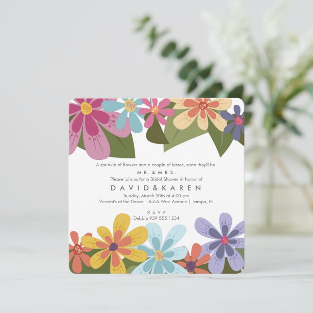 Invitaciones | Ducha de novia | Caída de primavera (Anverso de pie)