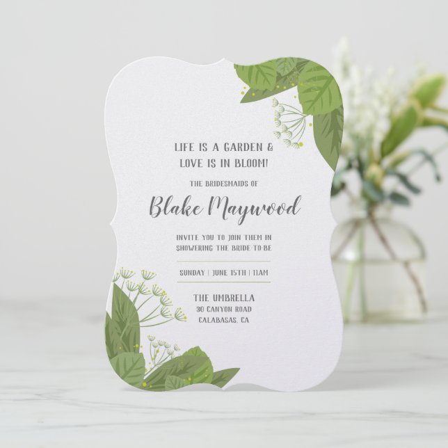 Invitaciones | Ducha | Herb Blooms (Anverso de pie)