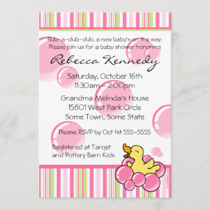 Invitaciones Ducky de Baby Shower de la burbuja