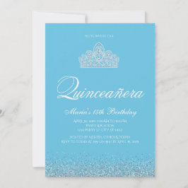 Invitaciones dulces 15, Quinceanera azul claro