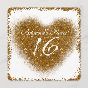 Invitaciones Dulces 16 Corazón Glam Spill Brillo D