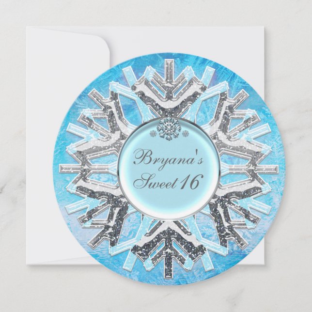 Invitaciones dulces 16 de Invierno de Hielo Congel (Anverso)