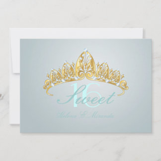 Invitaciones dulces 16/ tiara/blue topaz