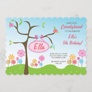Invitaciones dulces de la fiesta de cumpleaños de