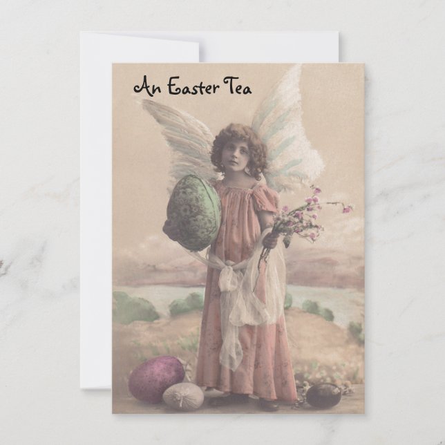 Invitaciones dulces de la fiesta del té de Pascua (Anverso)