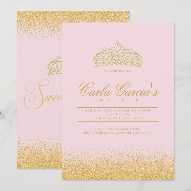 Invitaciones dulces de oro y espuma (Anverso / Reverso)