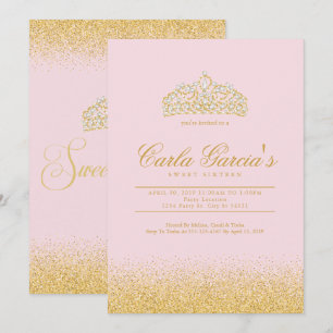 Invitaciones dulces de oro y espuma