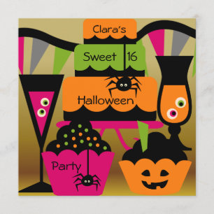 Invitaciones dulces del fiesta de Halloween