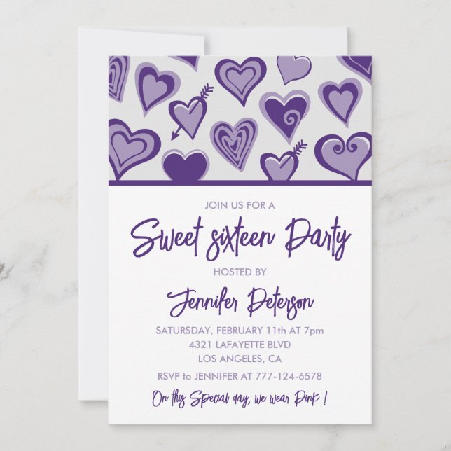 Invitaciones dulces día de San Valentín 16 cumplea (Anverso)