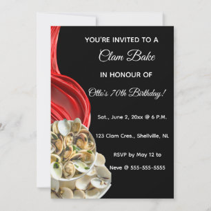 Invitaciones editables para una comida de almejas