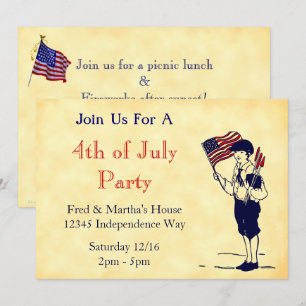 Invitaciones editables patrióticas para fiesta del