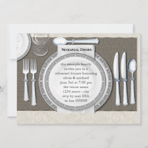 Invitaciones elegantes a la cena de ensayo de boda