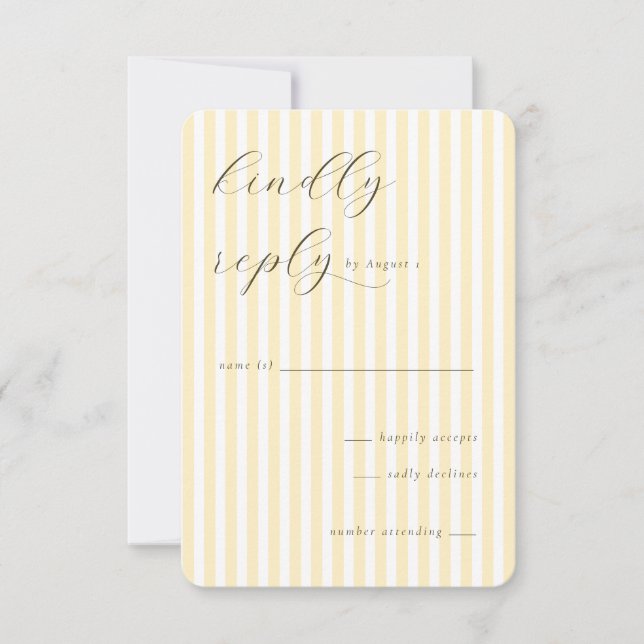 Invitaciones Elegantes a Rayas de Crema (Anverso)