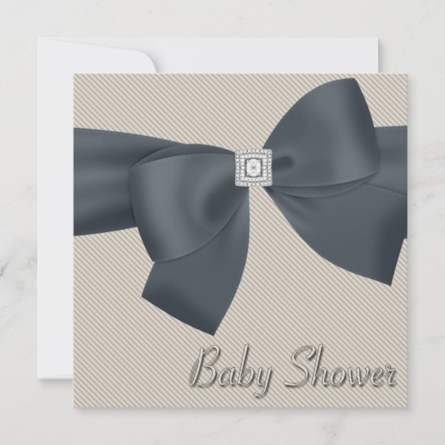 Invitaciones Elegantes Beige para Baby Shower (Anverso)