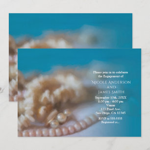 Invitaciones Elegantes con Conchas y Perlas Pintad