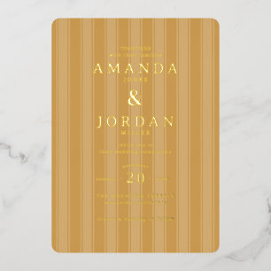 Invitaciones Elegantes con Franjas Doradas
