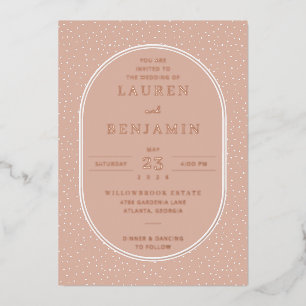 Invitaciones Elegantes con Lunares de Melocotón