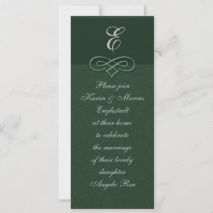 Invitaciones Elegantes con Monograma Verde