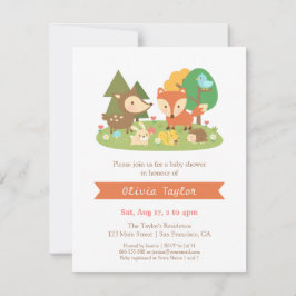 Invitaciones Elegantes de Animales del Bosque para