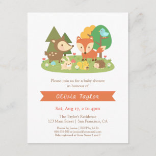 Invitaciones Elegantes de Animales del Bosque para