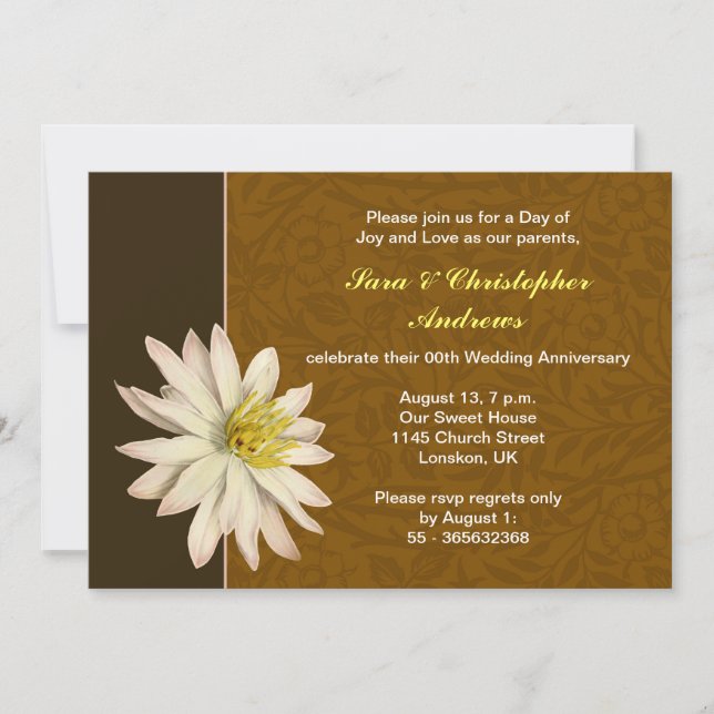 invitaciones elegantes de aniversario de bodas (Anverso)
