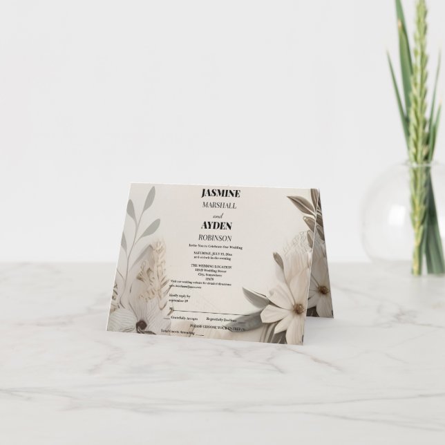 Invitaciones elegantes de boda personalizadas (Anverso)