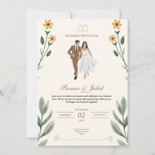 Invitaciones elegantes de boda personalizadas