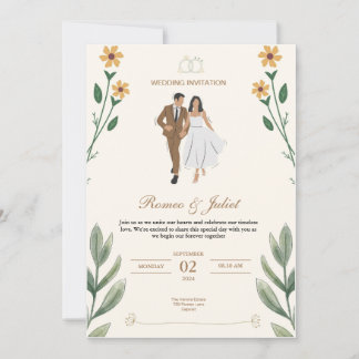 Invitaciones elegantes de boda personalizadas