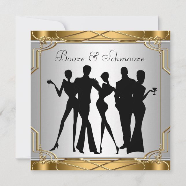 Invitaciones Elegantes de Chic para Bebidas y Netw (Anverso)