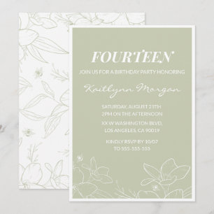 Invitaciones elegantes de cumpleaños 14 Modernas F