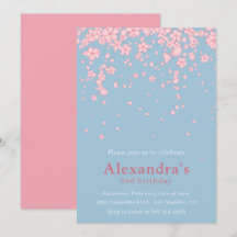 Invitaciones elegantes de cumpleaños 2 Floral Rosa