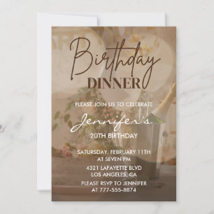 Invitaciones elegantes de cumpleaños número 20 Cha
