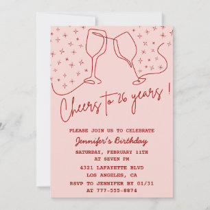Invitaciones elegantes de cumpleaños número 26 de 