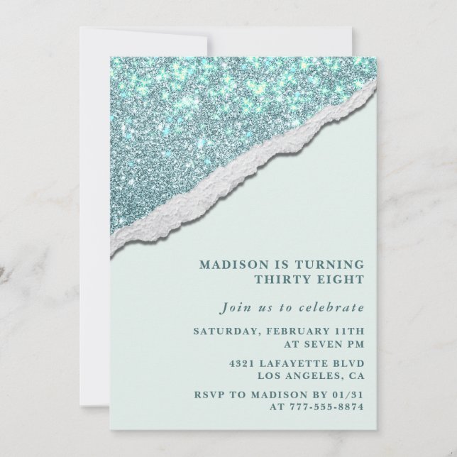 Invitaciones elegantes de cumpleaños número 38 con (Anverso)