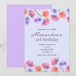 Invitaciones elegantes de cumpleaños número 3 Boho