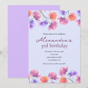 Invitaciones elegantes de cumpleaños número 3 Boho