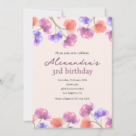 Invitaciones elegantes de cumpleaños número 3 Boho