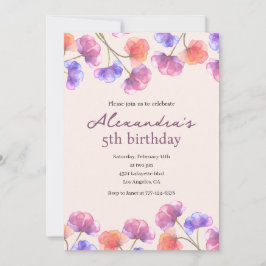 Invitaciones elegantes de cumpleaños número 5 Boho