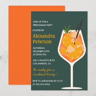 invitaciones Elegantes de Friendsmas Cóctel Modern