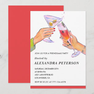 invitaciones elegantes de Friendsmas fiesta de cóc