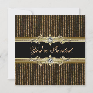 Invitaciones elegantes de gala de negro y oro