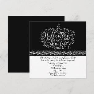 Invitaciones Elegantes de Halloween Calabaza Blanc