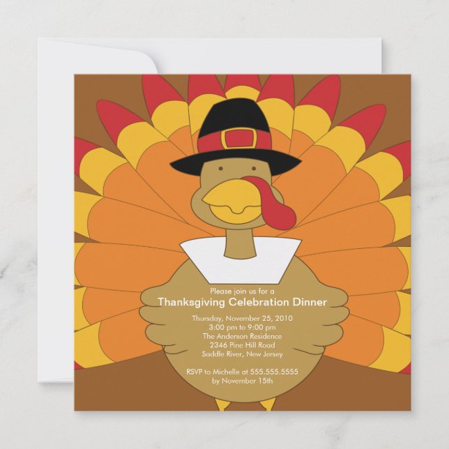 Invitaciones elegantes de la acción de gracias de (Anverso)